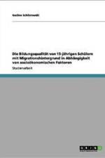 Die Bildungsqualitat Von 15-Jahrigen Schulern Mit Migrationshintergrund in Abhangigkeit Von Soziookonomischen Faktoren af Nadine Schibrowski