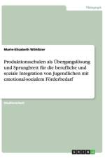 Produktionsschulen ALS Ubergangslosung Und Sprungbrett Fur Die Berufliche Und Soziale Integration Von Jugendlichen Mit Emotional-Sozialem Forderbedarf af Marie-Elisabeth Wohlbier