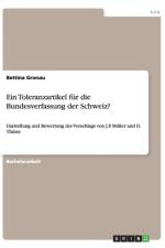 Ein Toleranzartikel Fur Die Bundesverfassung Der Schweiz? af Bettina Gronau