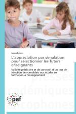 L Appreciation Par Simulation Pour Selectionner Les Futurs Enseignants af Alem-J