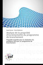 Analyse de la Propriete d'Incrementalite Du Programme de Branchement af Collectif