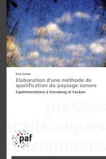 Elaboration d'Une Methode de Qualification Du Paysage Sonore af Geisler-E
