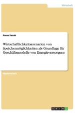 Wirtschaftlichkeitsszenarien Von Speichermoglichkeiten ALS Grundlage Fur Geschaftsmodelle Von Energieversorgern af Fares Farah