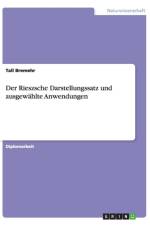 Der Rieszsche Darstellungssatz und ausgewahlte Anwendungen af Tall Bremehr