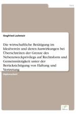 wirtschaftliche Betatigung im Idealverein und deren Auswirkungen bei UEberschreiten der Grenze des Nebenzweckprivilegs auf Rechtsform und Gemeinnutzigkeit unter der Berucksichtigung von Haftung und Vertretung af Siegfried Lachmair