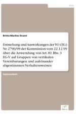 Entstehung und Auswirkungen der VO (EG) Nr. 2790/99 der Kommission vom 22.12.99 uber die Anwendung von Art. 81 Bbs. 3 EG-V auf Gruppen von vertikalen Vereinbarungen und aufeinander abgestimmten Verhaltensweisen af Britta-Marlies Druml