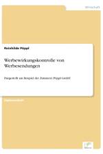 Werbewirkungskontrolle von Werbesendungen af Reinhilde Poeppl