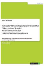 Kulturelle Wirtschaftsprufung (Cultural Due Diligence) Am Beispiel Deutsch-Franzosischer Unternehmenskooperationen af Anne Hermann