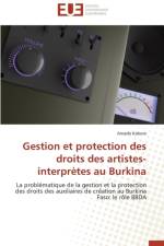 Gestion Et Protection Des Droits Des Artistes-Interpr tes Au Burkina af Kabore-A