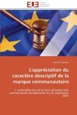 L'appre ciation du caracte re descriptif de la marque communautaire af de Donker-A