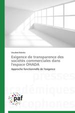 Exigence de Transparence Des Societes Commerciales Dans l'Espace Ohada af Bakreo-V
