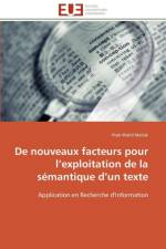 De nouveaux facteurs pour l exploitation de la semantique d un texte af Mallak-I