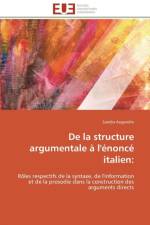 de la Structure Argumentale l' nonc Italien af Augendre-S