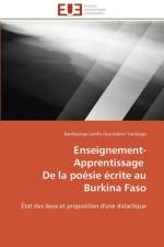 Enseignement-Apprentissage de la Po sie crite Au Burkina Faso af Gabriel Yameogo-K