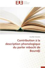 Contribution La Description Phonologique Du Parler Mbochi de Boundji af Kouarata-G