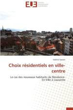 Choix Residentiels En Ville-Centre af Sauter Valerie