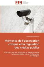 M mento de L Observation Critique Et La Regulation Des M dias Publics af Kabamba-T
