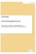 Entscheidungsphanomene af Achim Pfuller