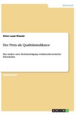Der Preis als Qualitatsindikator af Aline Lazar-Klaede