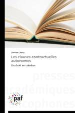Les Clauses Contractuelles Autonomes af Chenu-D