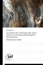 Place de l'Analyse Des Sens Dans La Seconde Philosophie Biranienne af BOILEAU-G
