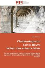 Charles-Augustin Sainte-Beuve Lecteur Des Auteurs Latins af Wirthner-A