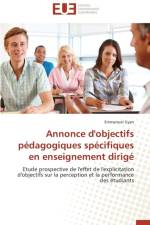Annonce d'Objectifs P dagogiques Sp cifiques En Enseignement Dirig af Gyan-E