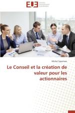 Conseil Et La Cr ation de Valeur Pour Les Actionnaires af Sayumwe-M