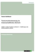 Textsortenbestimmung im wissenschaftlichen Bereich af Tamara Rachbauer