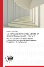 Concept d'Inderogeabilite En Droit International - Tome II af Hayim-D