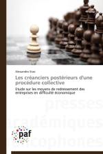 Les Creanciers Posterieurs d'Une Procedure Collective af Stasi-A