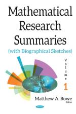 Mathematical Research Summaries (with Biographical Sketches) af Matthew A Rowe