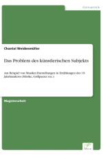 Problem des kunstlerischen Subjekts af Chantal Weidenmuller