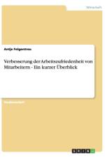 Verbesserung der Arbeitszufriedenheit von Mitarbeitern - Ein kurzer UEberblick af Antje Felgentreu