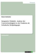 Integrative Didaktik - Analyse der Unterrichtstatigkeit in der Funktion als Schulische Heilpadagogin af Nicole Hofstetter