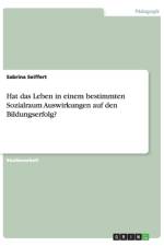 Hat das Leben in einem bestimmten Sozialraum Auswirkungen auf den Bildungserfolg? af Sabrina Seiffert