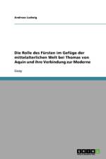 Rolle Des Fursten Im Gefuge Der Mittelalterlichen Welt Bei Thomas Von Aquin Und Ihre Verbindung Zur Moderne af Andreas (Rwth Aachen) Ludwig