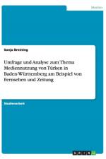 Umfrage und Analyse zum Thema Mediennutzung von Turken in Baden-Wurttemberg am Beispiel von Fernsehen und Zeitung af Sonja Breining