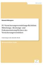 EU-Versicherungsvermittlungs-Richtlinie af Ramesh Bhargava