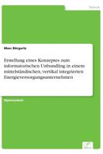 Erstellung eines Konzeptes zum informatorischen Unbundling in einem mittelstandischen, vertikal integrierten Energieversorgungsunternehmen af Marc Boergartz