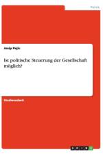 Ist politische Steuerung der Gesellschaft moeglich? af Josip Pejic