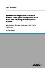 Heimeinrichtungen am Beispiel der Kinder- und Jugendwohngruppe Villa Max der Stiftung Dr. Georg Haar Weimar af Lydia Respondeck