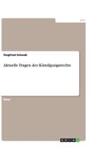Aktuelle Fragen des Kundigungsrechts af Siegfried Schwab