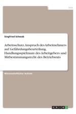 Arbeitsschutz. Anspruch des Arbeitnehmers auf Gefahrdungsbeurteilung, Handlungsspielraum des Arbeitgebers und Mitbestimmungsrecht des Betriebsrats af Siegfried Schwab