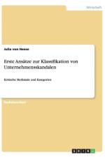Erste Ansatze zur Klassifikation von Unternehmensskandalen af Julia von Heese