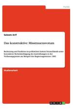Das Konstruktive Misstrauensvotum af Saleem Arif