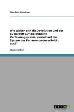 Wie Wirken Sich Die Devolution Und Der Eu-Beitritt Auf Die Britische Verfassungspraxis, Speziell Auf Das System Der Parlamentssouveranitat Aus? af Nina Eder-Haslehner