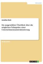 Ein Ausgewahlter Uberblick Uber Die Moglichen Teilaspekte Einer Unternehmensumstrukturierung af Jonathan Bock
