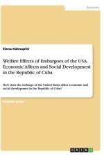 Welfare Effects of Embargoes of the USA. Economic Affects and Social Development in the Republic of Cuba af Elena Kuhnapfel