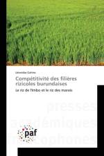 Competitivite Des Filieres Rizicoles Burundaises af Gahiro-L
